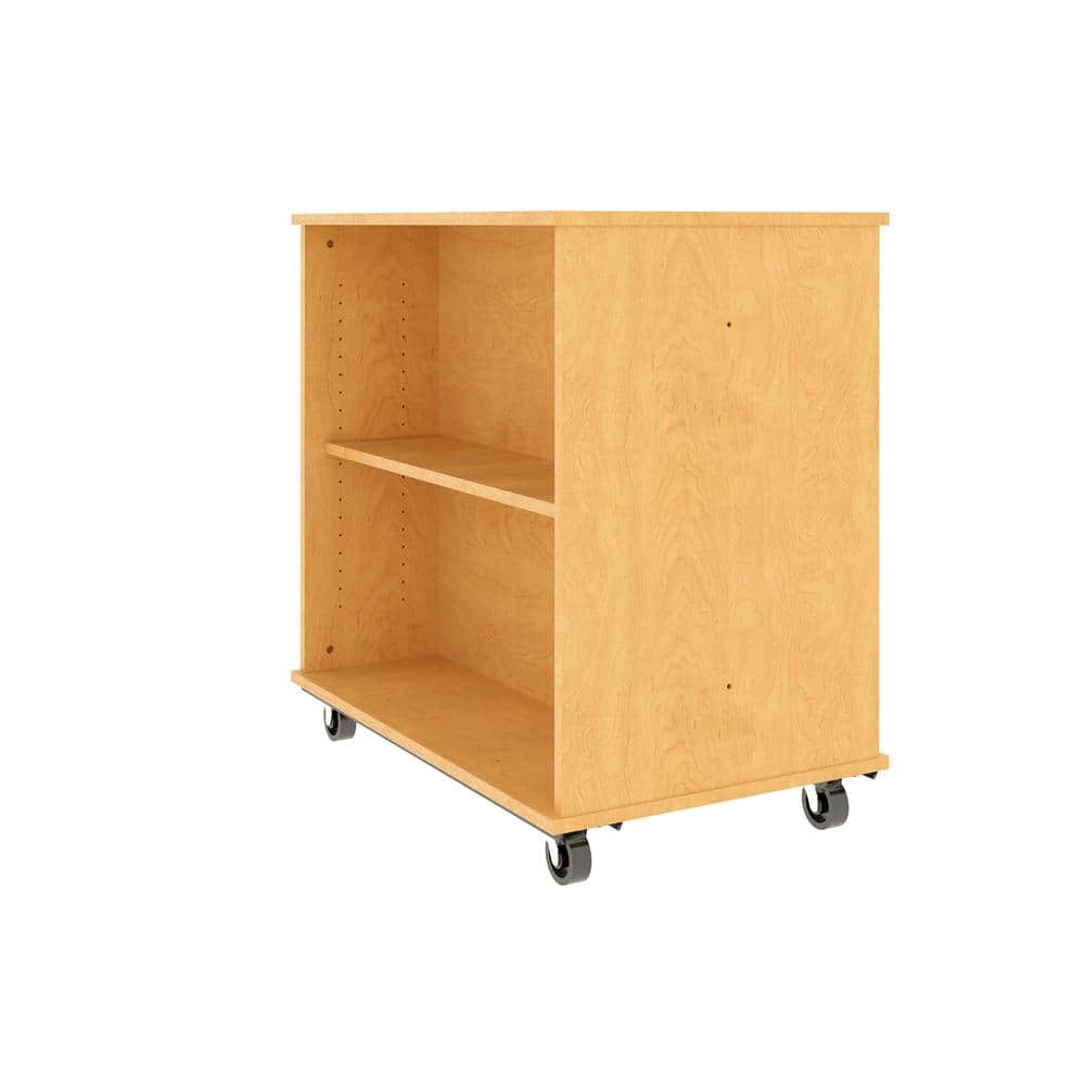 TOT MATE 36 in. W x 36 in. H, Maple, Open Double Sided Mobile Storage Locker Nursery Classroom Bookcase, Adjustable Shelves