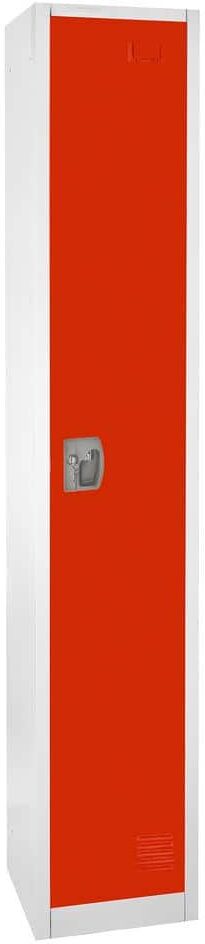 AdirOffice 629-Series 72 in. H 1-Tier Steel Key Lock Storage Locker Free Standing Cabinets for Home, School, Gym in Red