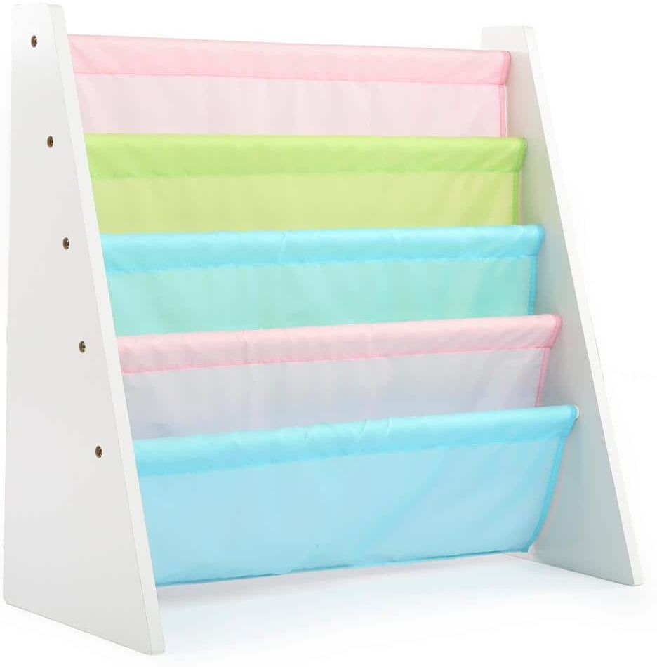 Humble Crew Pastel Collection White/Pastel Book Rack Storage Bookshelf