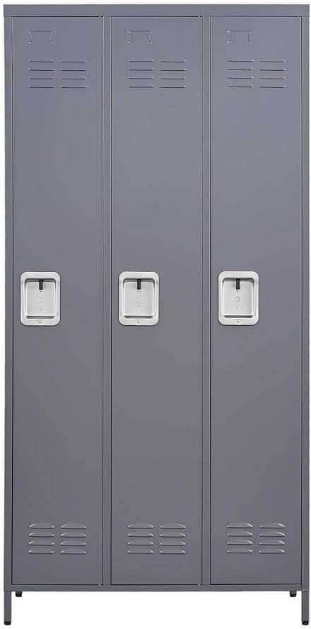 cadeninc 72 in.H 3 Door Metal Lockers With Lock for Employees,Storage Locker Cabinet for Home Gym Office School Garage,Gray