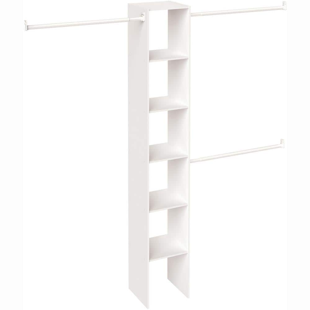 ClosetMaid Selectives 12 in. W White Custom Tower Wall Mount 6-Shelf Wood Closet System