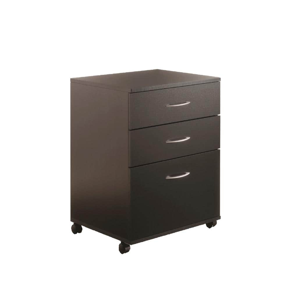 Nexera Essentials Black Filing Cabinet with 3 Drawers