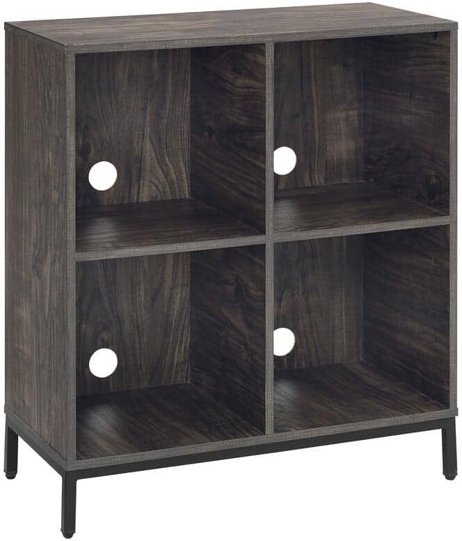 CROSLEY FURNITURE Jacobson Brown Ash Record Storage Cube Bookcase