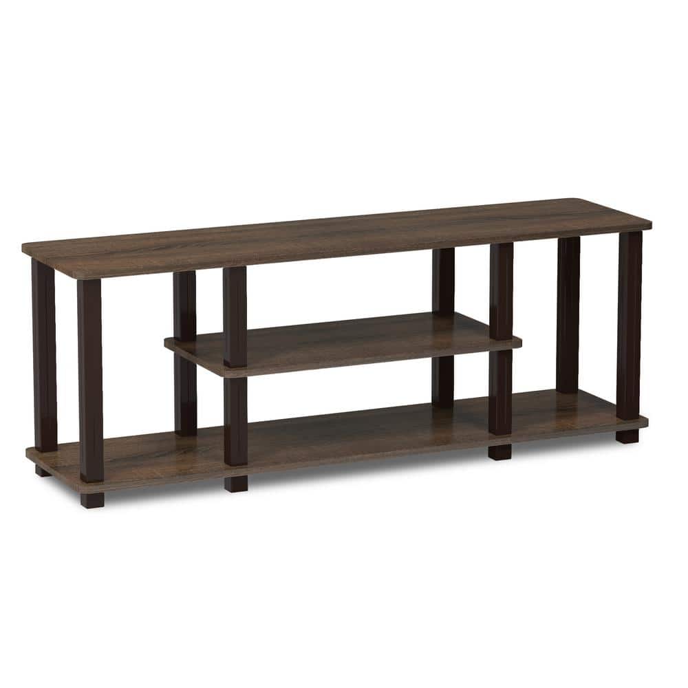 Furinno Turn-N-Tube Walnut TV Stand Entertainment Center Fits TV's up to 50 in. with Open Storage
