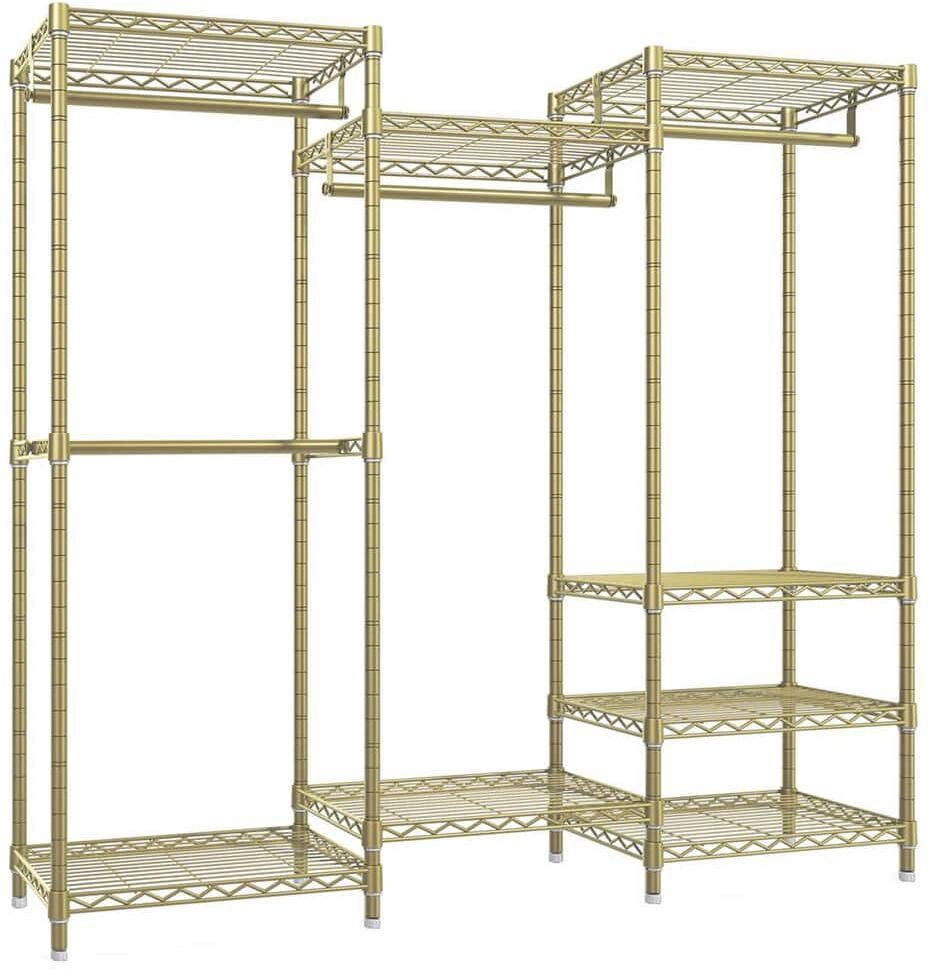 Gold Metal Heavy Duty Garment Clothes Rack 69 in. W x 76 in. H