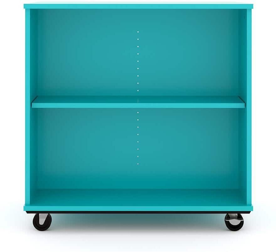 TOT MATE 36 in. W x 36 in. H, Ocean, Open Double Sided Mobile Storage Locker Nursery Classroom Bookcase, Adjustable Shelves