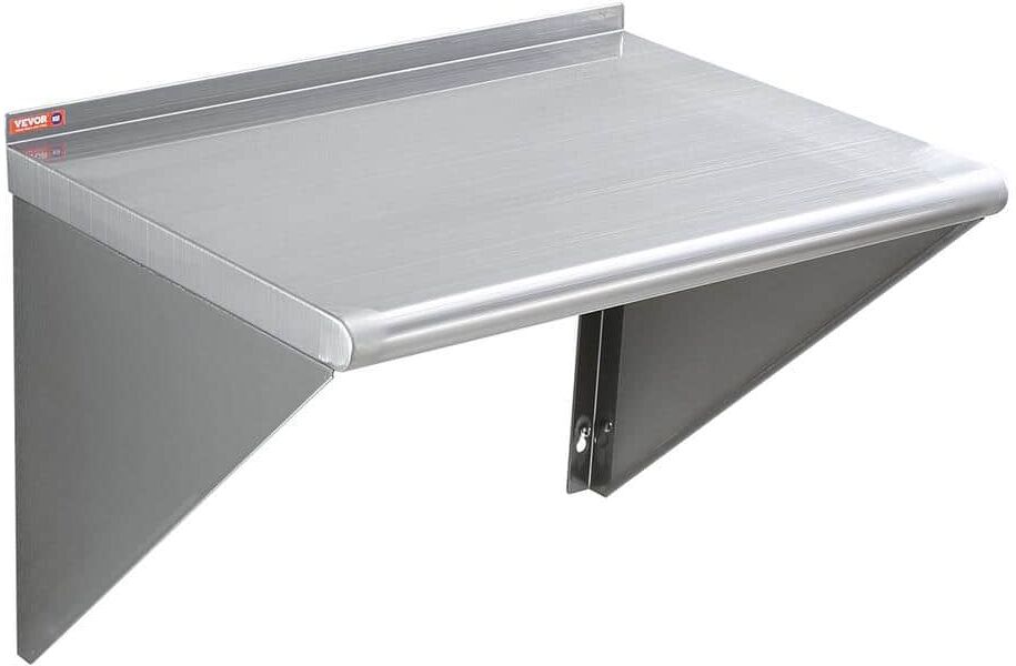 VEVOR Stainless Steel Shelf 18 in.x 24 in. Wall Mounted Floating Shelving 300 lbs Load Commercial Shelves