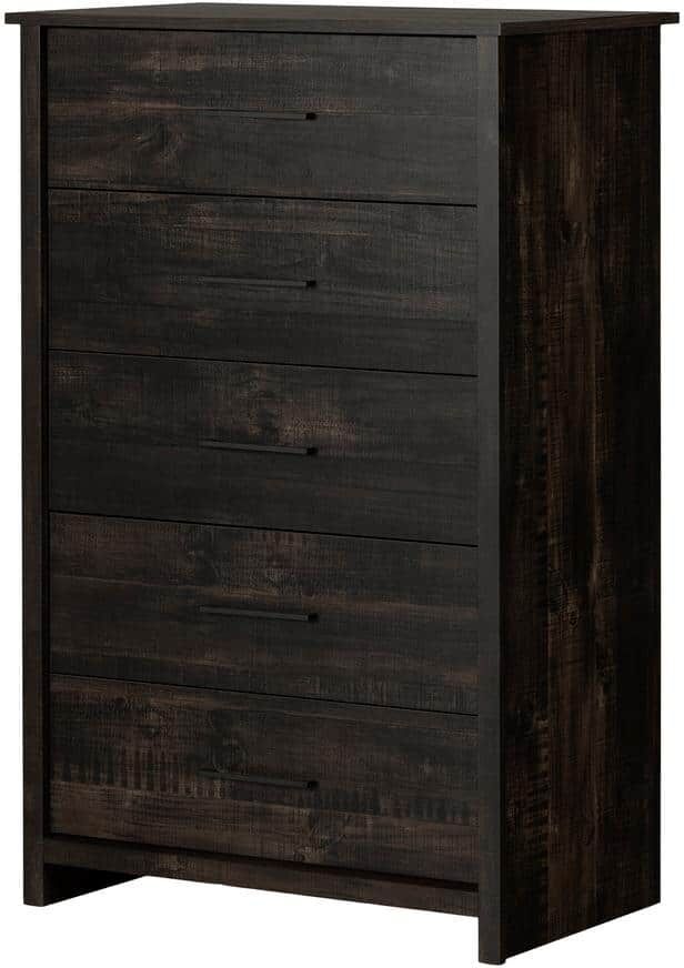 South Shore Fernley, Rubbed Black 5-Drawer 31 in. Chest of Drawers