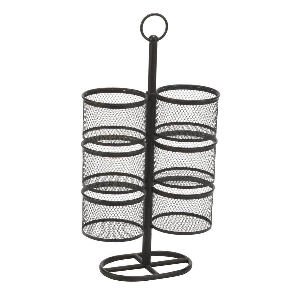 TRIPAR INTERNATIONAL, INC. 29.25 in. H Brown Metal 6-Bin Mesh Rotating Organizer