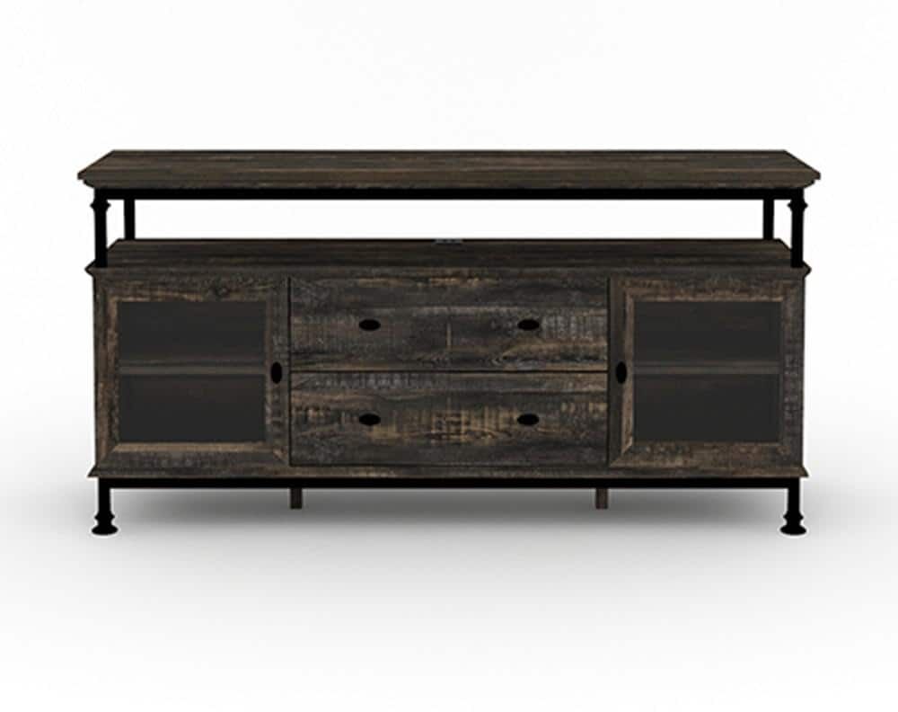 SAUDER Canal Street 60 in. Carbon Oak Entertainment Center with 2-Drawers Fits TV's up to 60 in.