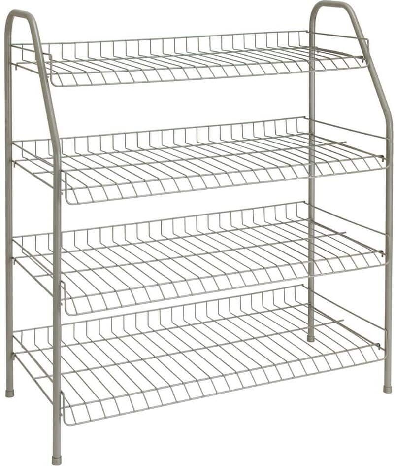 ClosetMaid 28 H 12-Pair 4-Tier Nickel Steel Shoe Rack