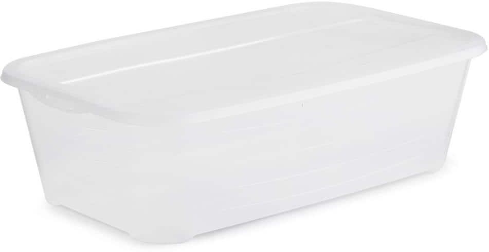 Life Story Durable 6.0 Qt. Clear Shoe and Closet Storage Box Container (12-Pack)