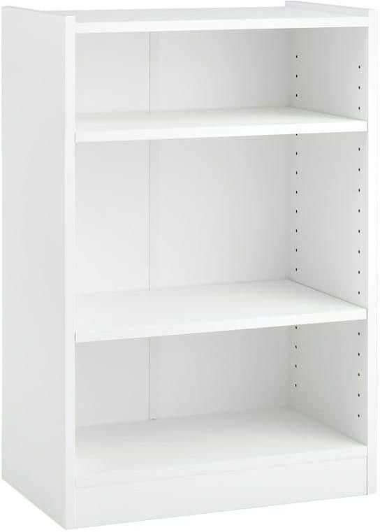 HONEY JOY 19.5 in. Wide White 3-Tier Bookcase Corner Bookshelf Display Rack with 18-Position Adjustable Shelves