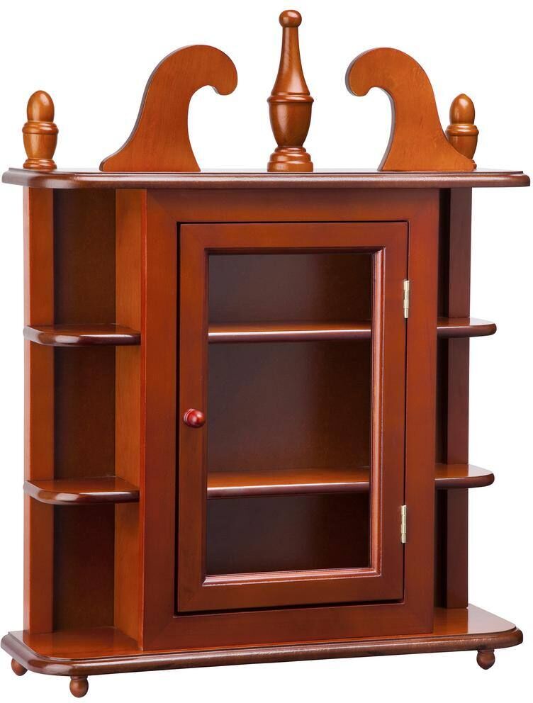 Design Toscano Savile Row Brown Hardwood Wall Curio Display Accent Cabinet