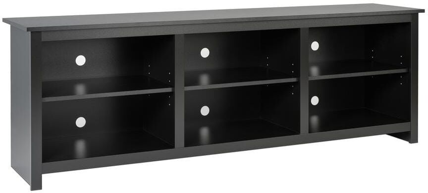 Prepac Sonoma 72 in. Black Composite TV Stand Fits TVs Up to 80 in. with Cable Management