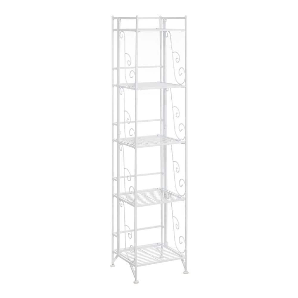 Convenience Concepts Xtra Storage 13 in. W 5 Tier Folding Metal Shelf with Scroll Design