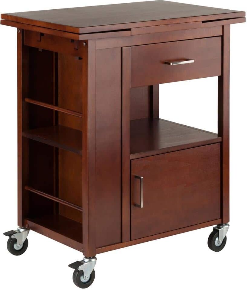 WINSOME WOOD Gregory Walnut Kitchen Cart