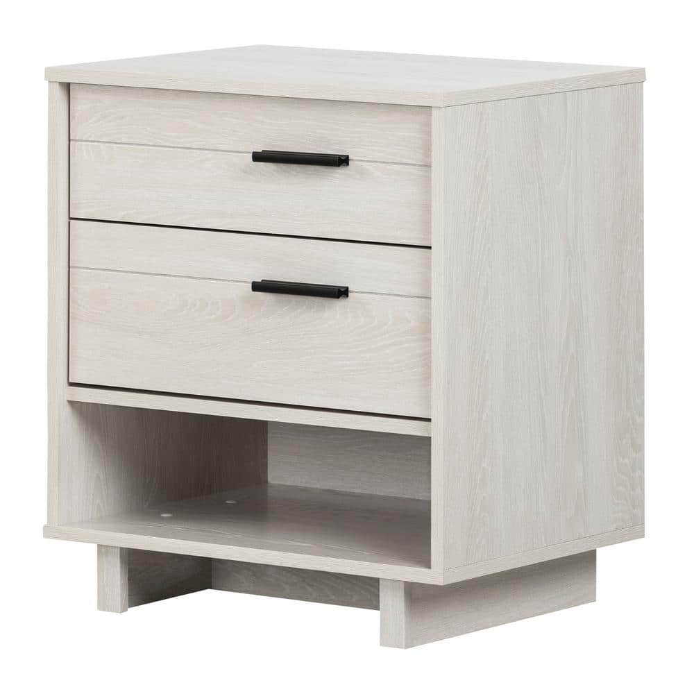 South Shore Fynn 1-Drawer Winter Oak Nightstand