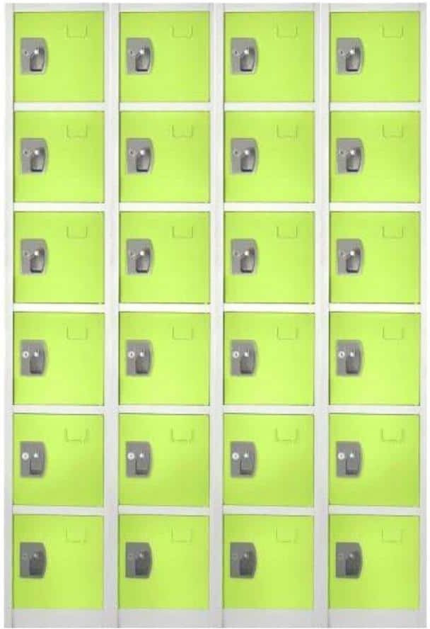 AdirOffice 629-Series 72 in. H 6-Tier Steel Key Lock Storage Locker Free Standing Cabinets for Home, School, Gym in Green (4-Pack)