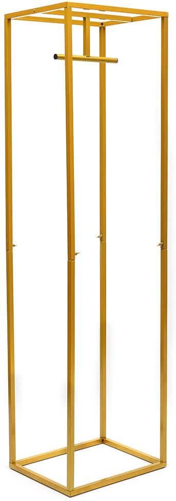 YIYIBYUS Industrial Pipe Modern Square Gold Metal Clothes Rack Retail Store Display Stand 19.68 in. W x 70.86 in. H