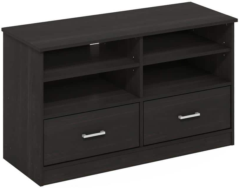 Furinno Jensen 39.4 in. Espresso TV Stand with 2 Storage Drawers Fits TV's up to 43 in. with Cable Management