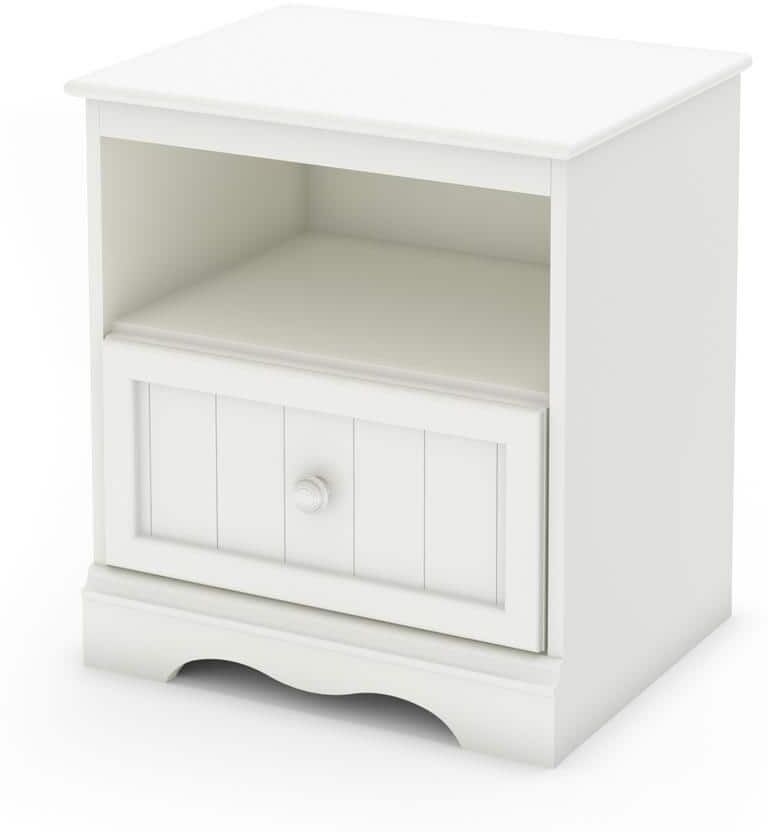 South Shore Savannah 1-Drawer Pure White Nightstand