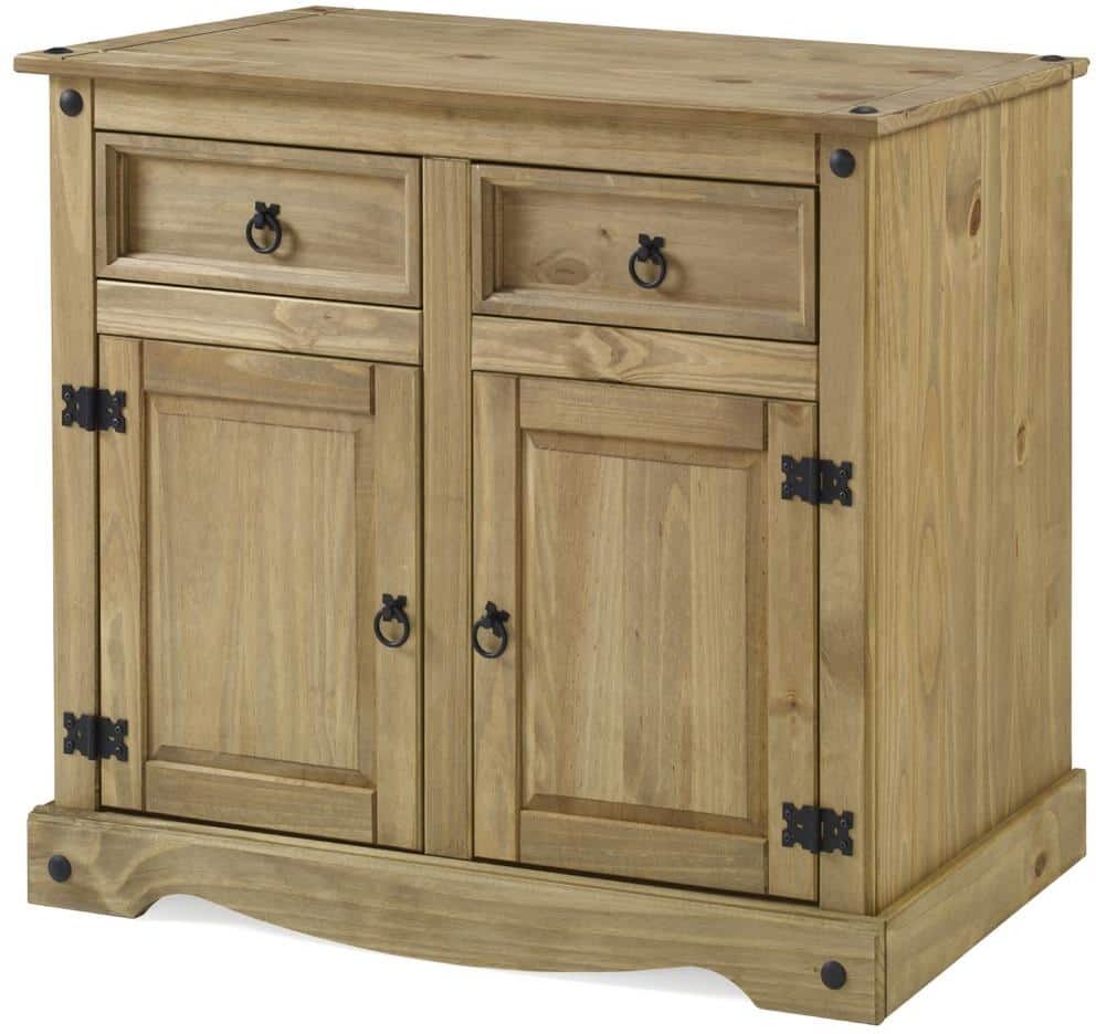 OS Home and Office Furniture Classic Cottage Series Corona Gray Solid Wood Top 36 in. Buffet Sideboard with Drawers