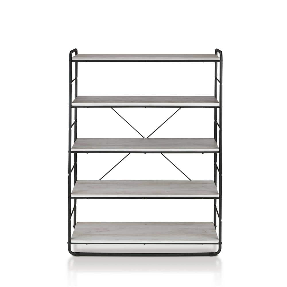 Furniture of America Melora Coastal White Display Bookcase (5-Shelf)