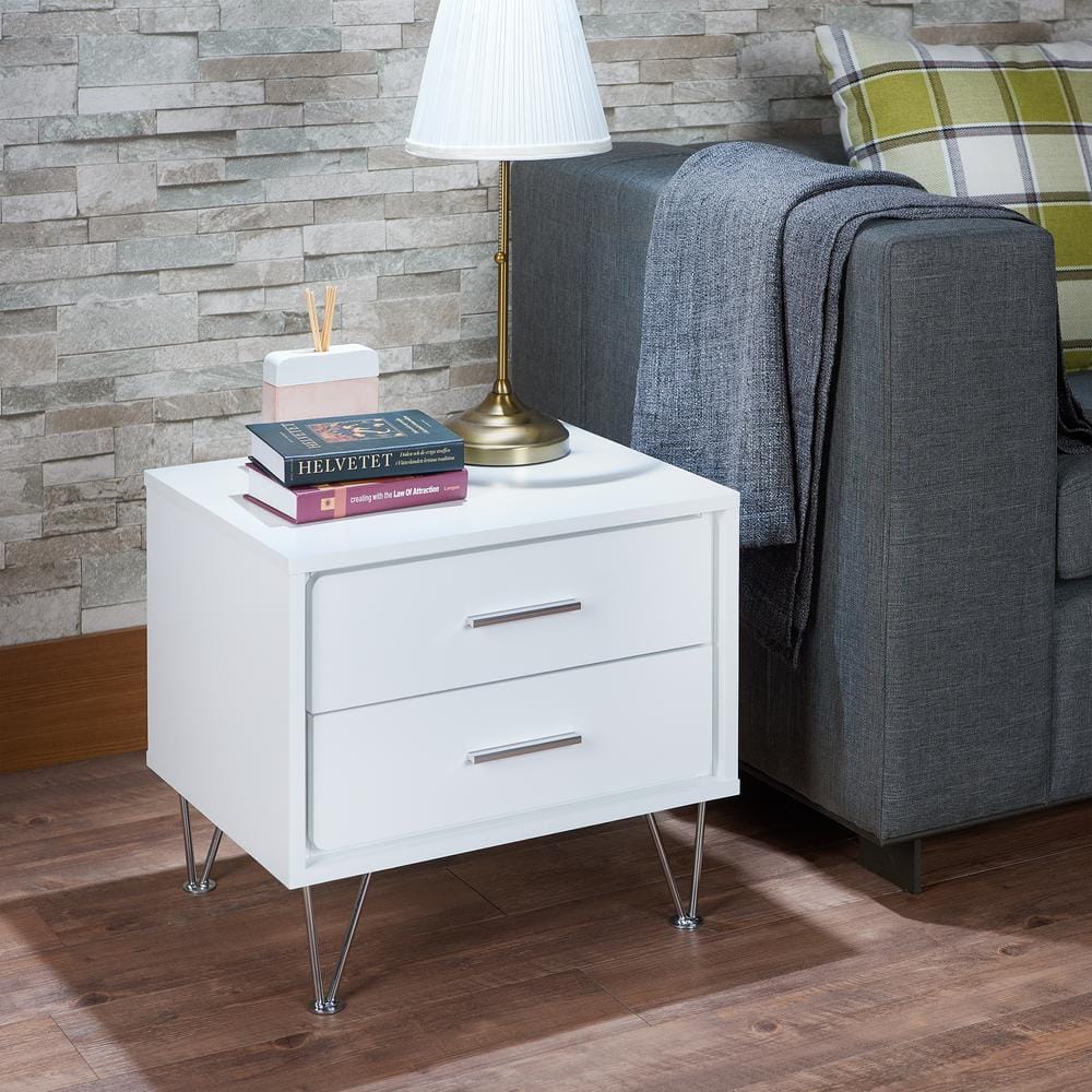 Acme Furniture Deoss 2-Drawer White Nightstand