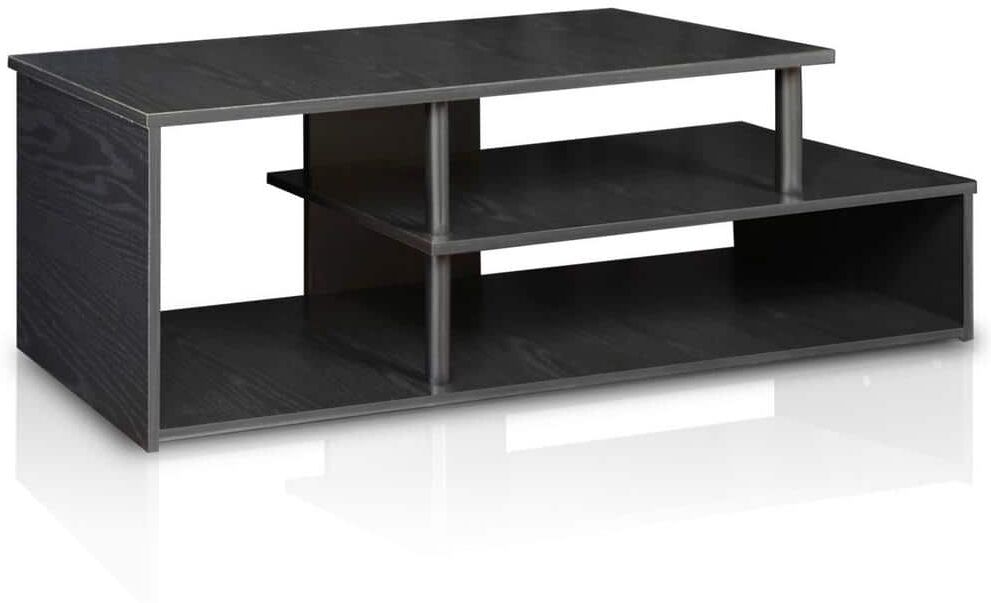 Furinno Econ 49 in. Black Particle Board TV Stand Fits TVs Up to 44 in. with Open Storage