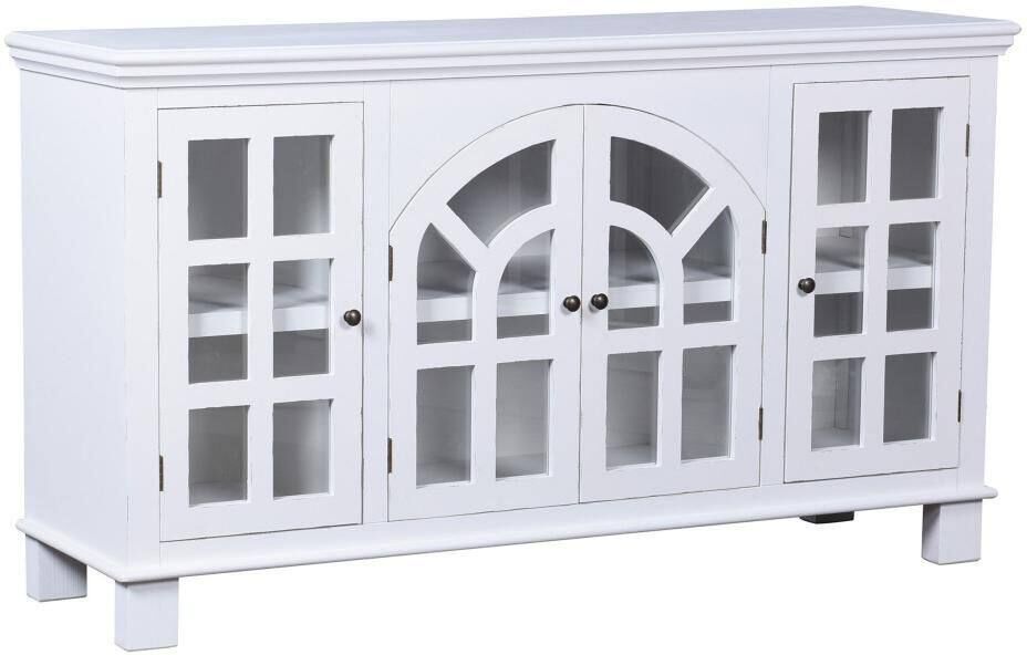 StyleCraft Vermont 60 in. White Painted Entertainment Center Fits TV's up to 58 in.