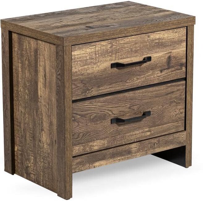 Furniture of America Altezza Light Walnut with Care Kit 2-Drawer 23.63 in. W Nightstand