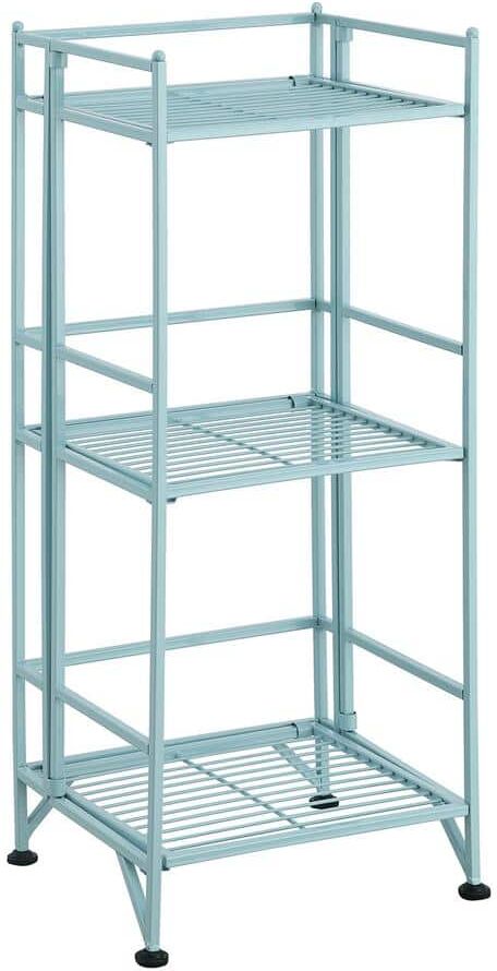 Convenience Concepts Xtra Storage 13 in. W Sea Foam Blue 3 Tier Folding Metal Shelf