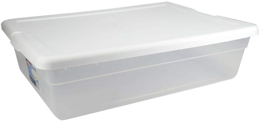 Sterilite 28 Qt Clear Closet/Under Bed Organizer Storage Box Container (30 Pack)