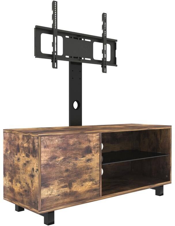 Angel Sar 43 in. Brown Wood TV Stand with Storage Cabinet Fits TV's up to 65 in. with Cable Management