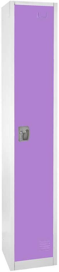 AdirOffice 629-Series 72 in. H 1-Tier Steel Key Lock Storage Locker Free Standing Cabinets for Home, School, Gym in Purple