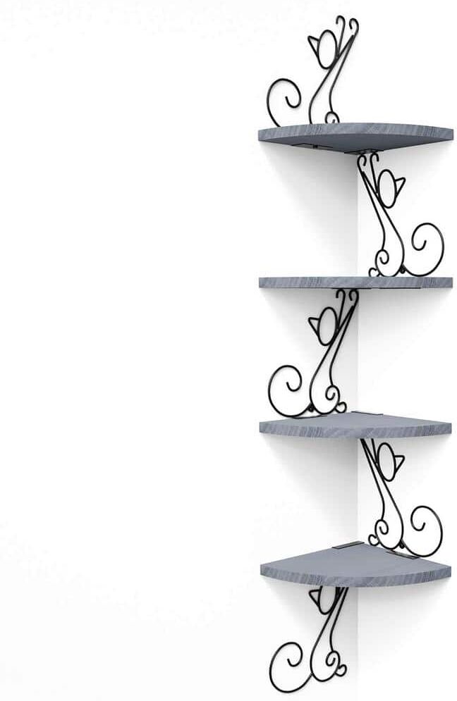 7.8 in. W x 7.8 in. D Solid Wood Decorative Wall Shelf Floating Corner Shelf