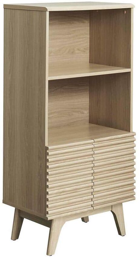 MODWAY Render Display Cabinet Bookshelf in Oak