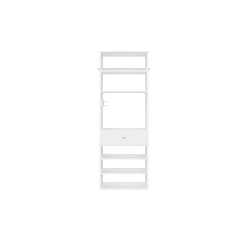 Closet Evolution 25.125 in. W White Accessory Wood Closet System Tower