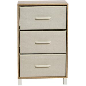 HOUSEHOLD ESSENTIALS Hallway Coastal Oak 3-Drawer Chest, 25.75 in. H x 16 in. W