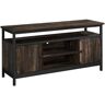 SAUDER Steel River 60 in. Carbon Oak Composite TV Stand Fits TVs Up to 60 in. with Storage Doors