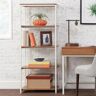 StyleWell Donnelly White/Natural 5-shelf Accent Bookcase with Open Back (58 in. H)