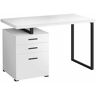 COMPUTER DESK - 3 STORAGE DRAWERS / LEFT OR RIGHT SETUP / FLOATING DESKTOP - 48"L - WHITE / BLACK