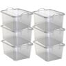 Life Story Clear Stackable Closet and Storage Box 55 Qt. Containers, (6-Pack)