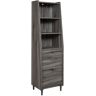 SAUDER Harvey Park 70.394 in. Jet Acacia 3-Shelf Accent Bookcase with File Storage