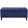 Madison Park Tessa Blue Tufted Top Storage Bench 18 in. H x 42 in. W x 18 in. D