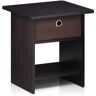 Furinno Home Living Bin Drawer Dark Walnut Nightstand