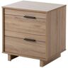 South Shore Fynn 2-Drawer Rustic Oak Nightstand