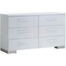 Furniture of America Trakehar White 6-Drawer 57.25 in. W Dresser