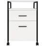 HOMESTOCK Rolling Filing Cabinet - Modern 2-Drawer Wood File Storage, Easy Mobility, Compact & Elegant-Whitewash